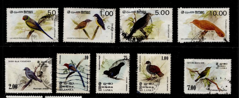 Sri-Lanka #9 Different Bird Issues Used