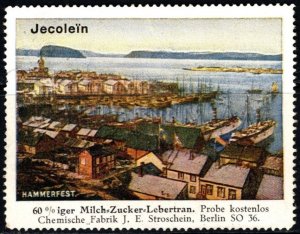 Vintage Germany Poster Stamp Jecoleïn Cod Liver Oil Sample Free Of Charge