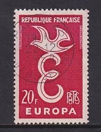 France  #889  used  1958   Europa  20fr