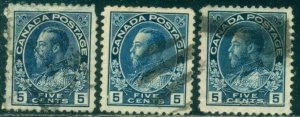 CANADA SCOTT # 111, USED, VERY  FINE, 3 STAMPS, GREAT PRICE!