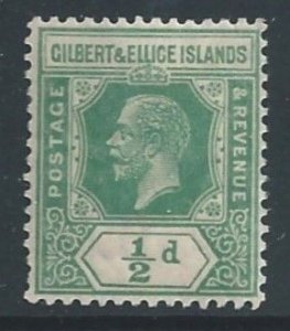Gilbert & Ellice Islands #27 MH 1/2 p King George V Die II - Wmk. 4