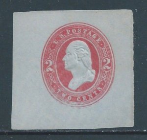 U.S. Cut Square #U233 Mint 2c Washington, Blue