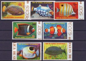 Equatorial Guinea Mi 1469-1475 MNH imperf Tropical Fish ZAYIX 0224M0035M