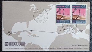 Mexico covers Olympic torch route 1968 Greece Italy Spain Bahamas good condition