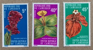 Cameroun 1975 Flowers, MNH. Scott 599-601, CV $3.70
