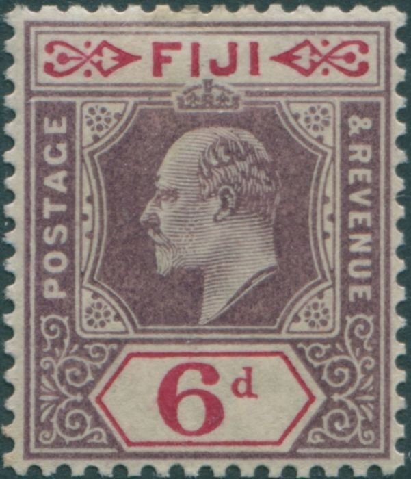 Fiji 1903 SG111 6d dull purple and carmine KEVII MLH