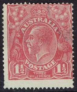 AUSTRALIA 1924 KGV 11/2D HALE PENCE VARIETY SINGLE WMK USED