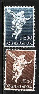 Vatican City-Sc#C45-6-Unused NH Airmail set-Archangel Gabriel by Filippo Valle-1