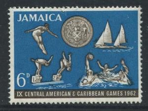 Jamaica -Scott 198 - Caribean Games -1962 - MLH - Single 6p- Stamp