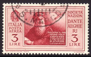 1932 Italy 3 lire Leonardo da Vinci airmail Used Sc# C30 CV $40.00