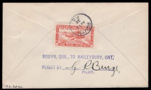 1926 CL10 Elliot Fairchild airmail, Rouyon to Haileybury, pilot signed 