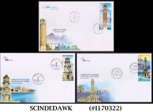 TURKEY - 2017-2019 HISTORICAL CLOCK TOWERS - FDC 3nos