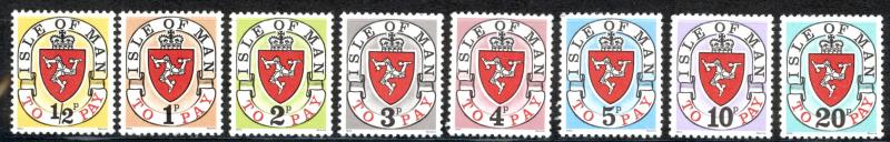 Isle of Man Sc# J1-J8 MNH (1973 Questa) 1973 Postage Due