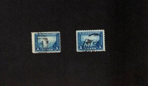 USA 2 used 5 cent blue Panama-Pacific Expo Iss perf 12 & perf 10