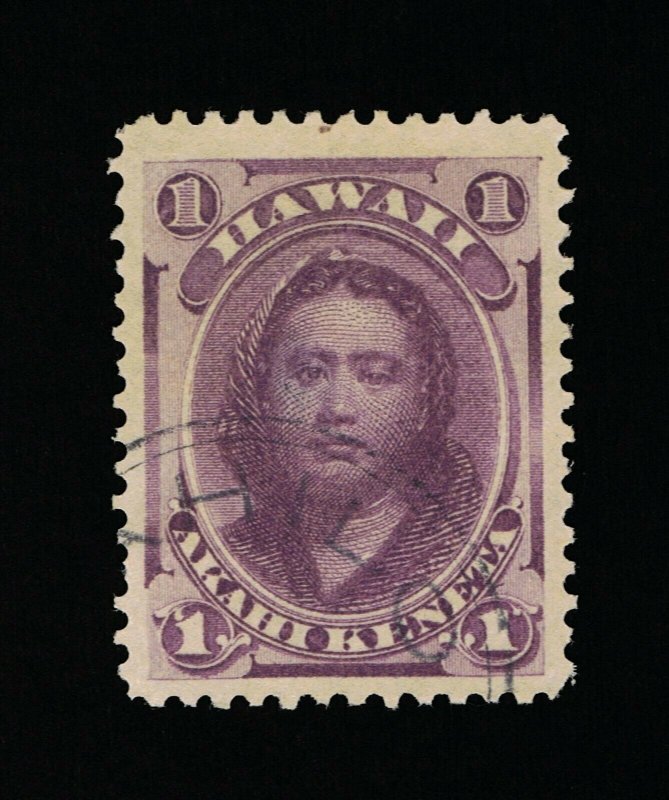 GENUINE HAWAII SCOTT #30 VF-XF USED 1866 PURPLE PRINCESS KAMAMALU #15822