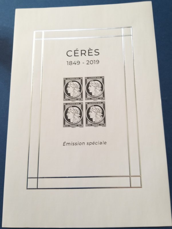 France 2019 sheet block Ceres 1849-2019 special issue NEW**LUX Cat. Eur. 40.