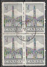 #321 Canada Used block of 4 CDS cancel