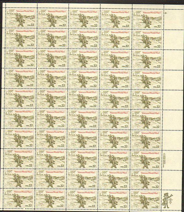 US #2154 Mint Sheet World War I 