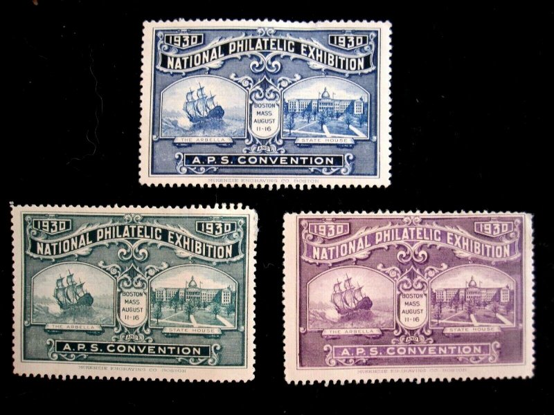 1930 NATIONAL PHILATELIC EXPO - APS CONVENTION STAMPS