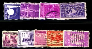 U.S. #852-858 & 894-895 Used