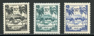 Guadeloupe Scott J38-J40 Unused HOG - 1947 Postage Dues - SCV $1.10