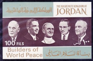 Jordan Mi Block 37 MNH 100f 1967 Builder of World Peace Souvenir sheet