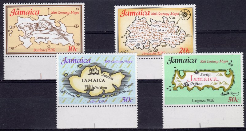 Jamaica 1976 Sc#406/409 MAPS OF JAMAICA Set (4) MNH