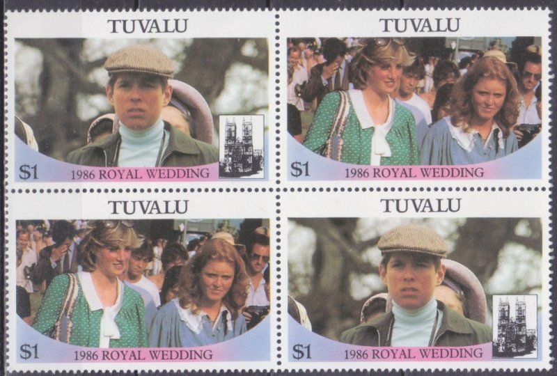 1986 Tuvalu 379-380VB Princess Diana and Sarah Ferguson 6,00 €