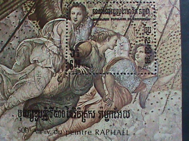 CAMBODIA-500TH ANNIVERSARY OF RAPHAEL- THE PAINTER CTO  S/S SHEET-VERY FINE