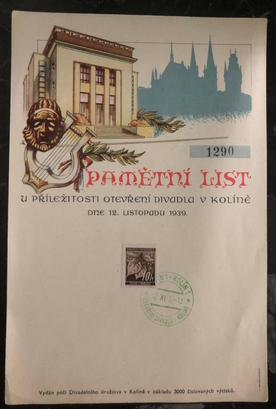 1939 Kolin Bohemia Moravia Germany Souvenir Sheet Cover The Smart List