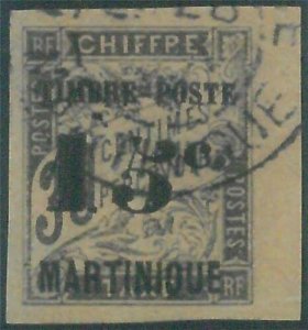 88119 - MARTINIQUE - STAMPS: Yvert  # 19  with ERROR shown in SCHELLER -  USED