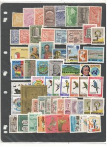 BOLIVIA COLLECTION ON STOCK SHEET MINT/USED