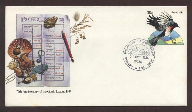 Australia PSE # 084 , Red Capped Robin Gould League FDC