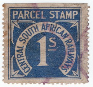 (I.B) Transvaal Railways : CSAR Parcel Stamp 1/-