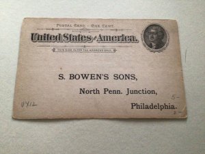 U. S. S. Bowens sons Starch Substitute  Philadelphia 1897 postal card 67126