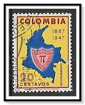 Colombia #594 Society Of Engineers Used