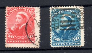 Canada 1893 20c vermillion & 50c blue FU #115 #116 WS18014