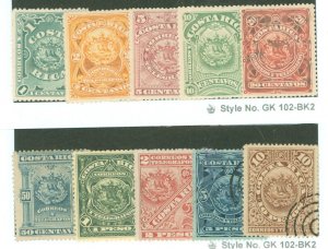 Costa Rica #25-34  Single (Complete Set)