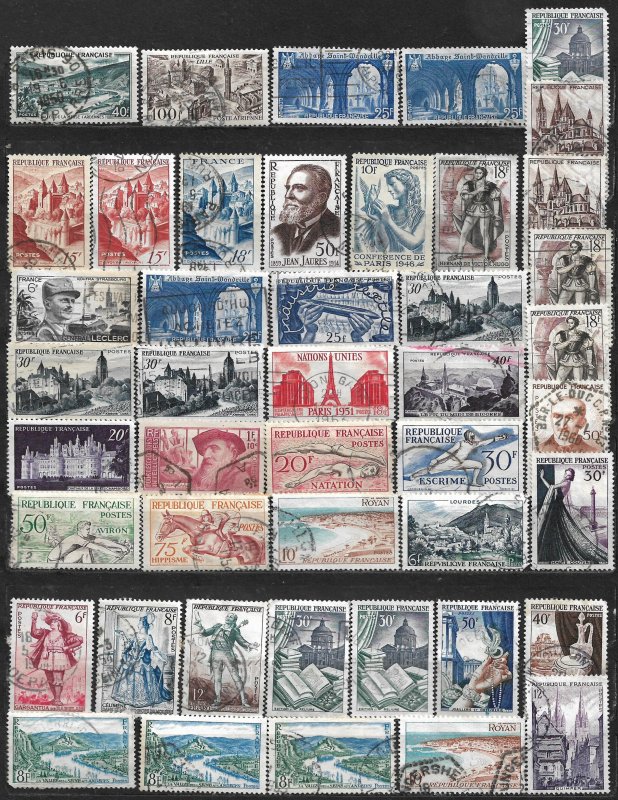 COLLECTION LOT OF 45 FRANCE 1946+ STAMPS CLEARANCE