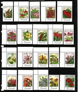 Grenada-Sc.#1280-1297B ex #1293B-unused NH QEII definitive set-Flowers