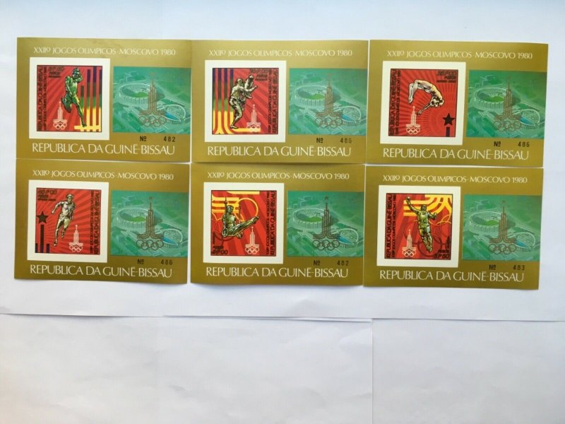 GUINEA BISSAU 1980 Deluxe 554-59 B  Olympics Games Moscow Mint 