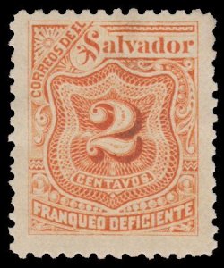 EL SALVADOR 1899 SCOTT # J42. UNUSED.