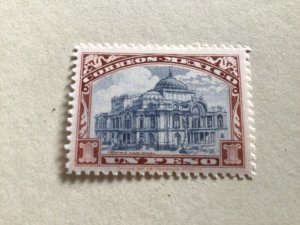 Mexico 1917 Palace of fine arts  un Peso mint never hinged stamp A11261