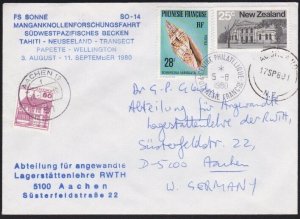 FRENCH POLYNESIA 1980 cover Manganese nodule research trip to Germmany.....B3922