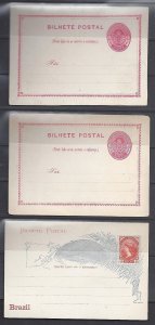 BRAZIL 1880 THREE MINT POSTAL CARDS