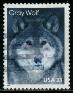 3292 US 33c Grey Wolf, used