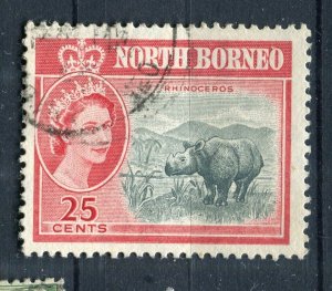 NORTH BORNEO; 1950s early QEII pictorial issue fine used 25c. value