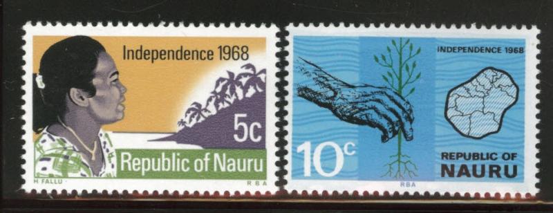 NAURU Scott 86-87 MNH** Indepence set 1968