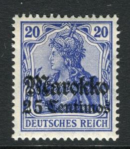 GERMAN COLONIES; MOROCCO 1911 early surcharged Mint hinged 25c. value