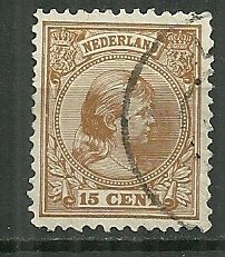 1894 Netherlands #45  15c Princess Wilhelmina used